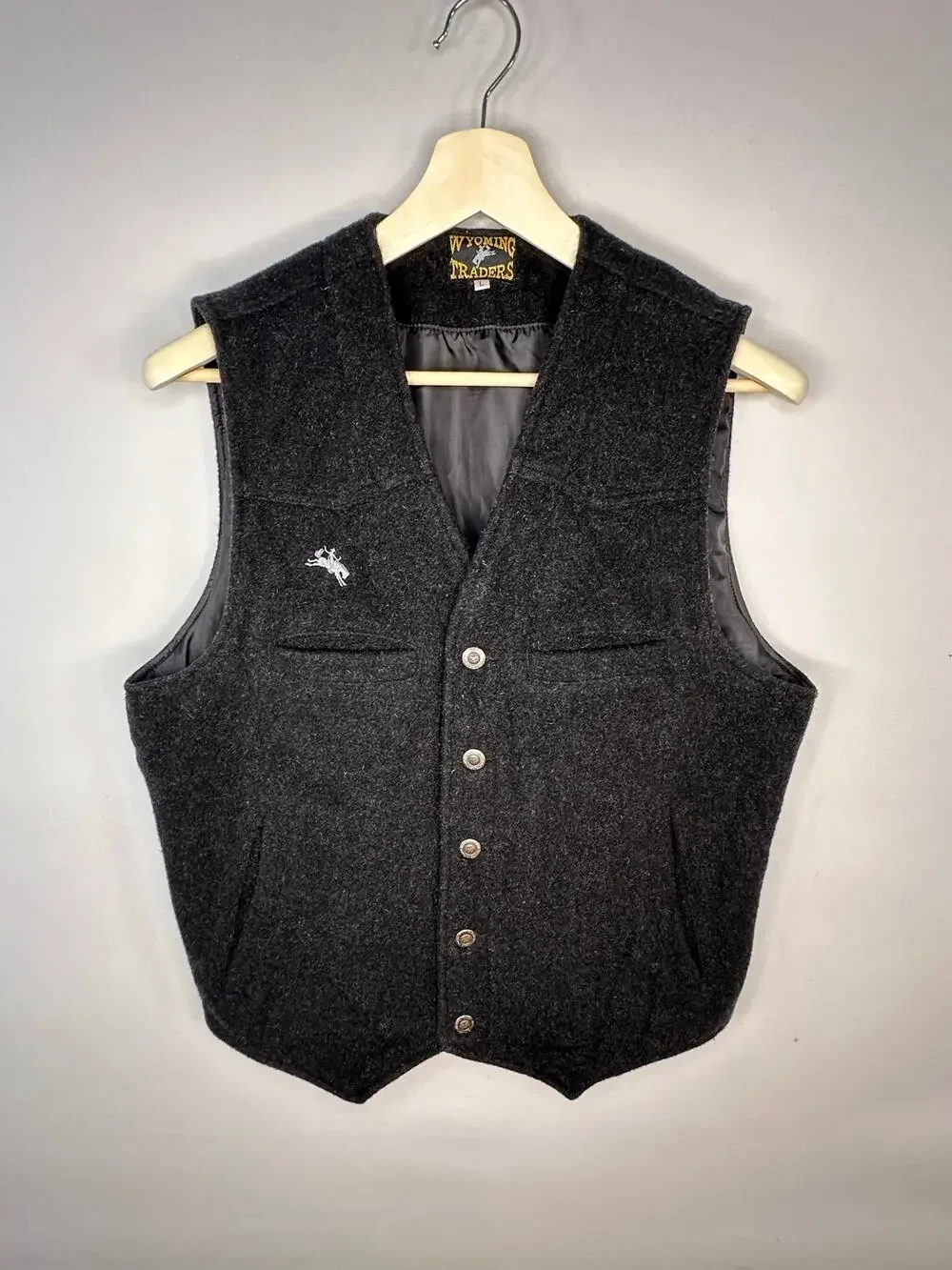 Wyoming Traders 100% Wool Button Front Lined Vest Size Large